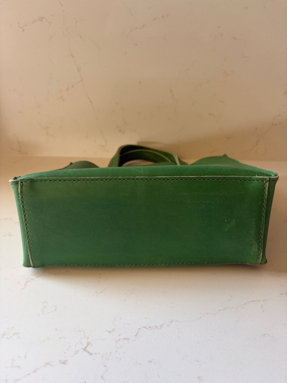 Parker Clay Green Leather Tote Bag - Picture 6 of 9
